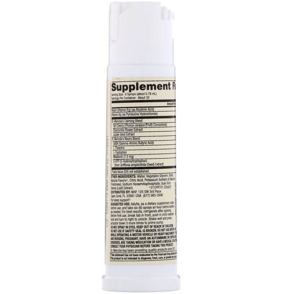 Поддержка сна с Мелатонином, спрей с малиновым вкусом, Sleep Support Spray with Melatonin, Dr. Mercola, 25 мл (0,85 жидких унций),  Dr. Mercola фото