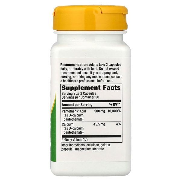 Пантотенова кислота, Pantothenic Acid, Nature's Way, 250 мг, 100 капсул,  Nature's Way фото