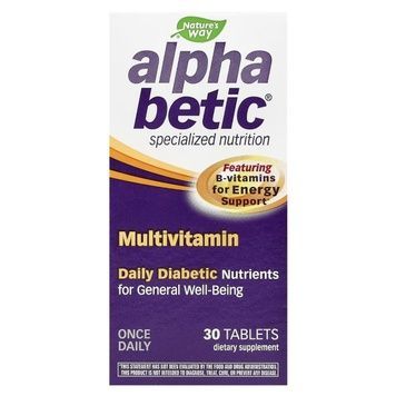 Мультивитамины для людей с диабетом или преддиабетом, Alpha Betic Multivitamin, Nature's Way, 30 таблеток,  Nature's Way фото