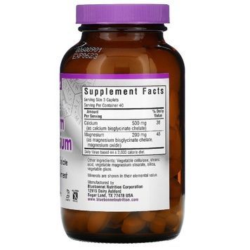 Хелатный Кальций и Магний, Chelated Calcium Magnesium, Bluebonnet Nutrition, 120 таблеток,  Bluebonnet Nutrition фото