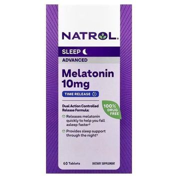 Мелатонін Повільного Вивільнення 10 мг, Melatonin Advanced Sleep, Natrol, 60 таблеток,  Natrol фото