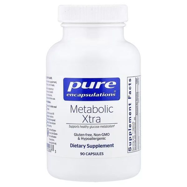 Метаболізм глюкози, Metabolic Xtra, Pure Encapsulations, 90 капсул,  Pure Encapsulations фото