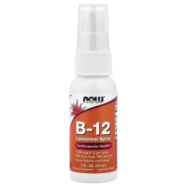 Витамин B12, липосомальный спрей, B-12 Liposomal Spray, Now Foods, 59 мл,  Now Foods фото
