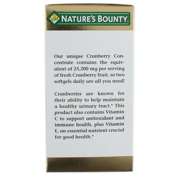 Клюква, Cranberry with Vitamins C, Nature's Bounty, 60 гелевых капсул,  Nature's Bounty фото