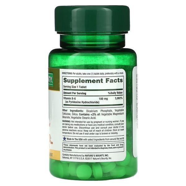 Витамин B6, 100 мг, Vitamin B6, Nature's Bounty, 100 таблеток,  Nature's Bounty фото