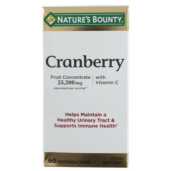 Клюква, Cranberry with Vitamins C, Nature's Bounty, 60 гелевых капсул,  Nature's Bounty фото