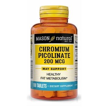 Хром Пиколинат 200 мкг, Chromium Picolinate, Mason Natural, 100 таблеток,  Mason Natural фото
