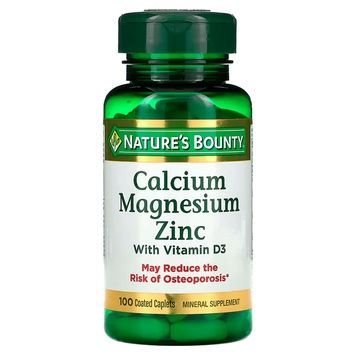 Кальцій Магній Цинк з вітаміном D3, Calcium Magnesium Zinc with Vitamin D3, Nature's Bounty, 100 каплет,  Nature's Bounty фото