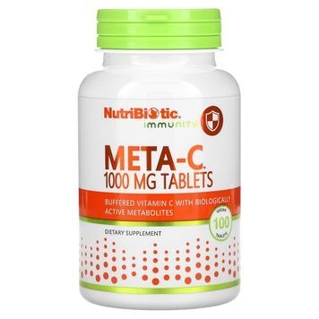 Буферизований вітамін С з метаболітами, 1000 мг, Meta-C, Immunity, NutriBiotic, 100 таблеток,  NutriBiotic фото