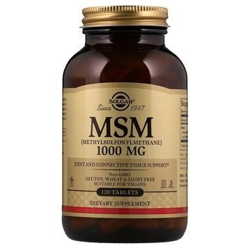 Сірка, 1000 мг, MSM (Methylsulfonylmethane), Solgar, 120 таблеток,  Solgar фото