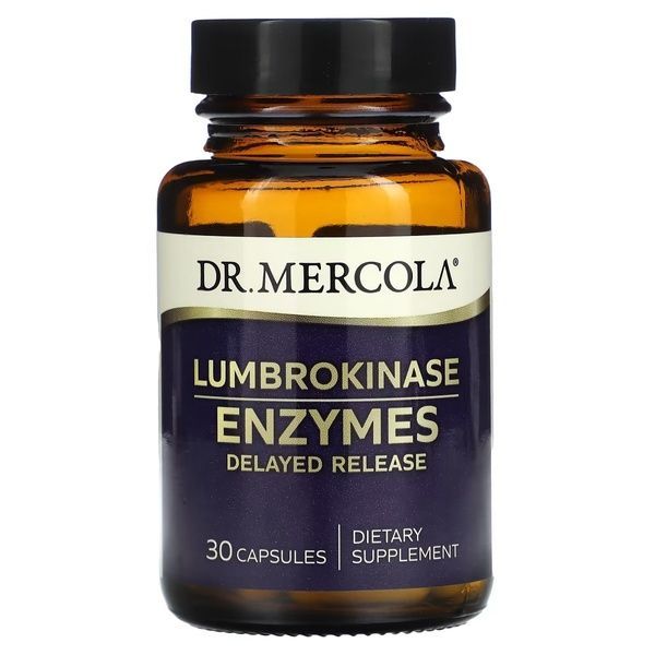 Ферменты для переваривания белка, Люмброкиназа, Lumbrokinase Enzymes, Dr. Mercola, 30 капсул,  Dr. Mercola фото