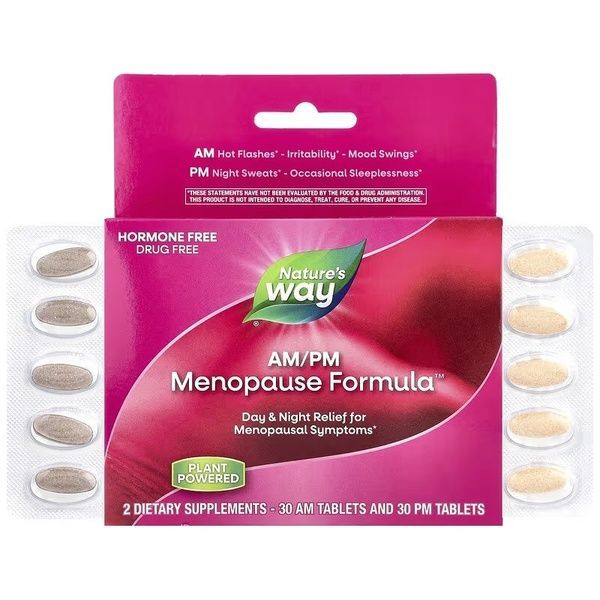 Женское здоровье при менопаузе, день/ночь, AM/PM Menopause Formula, Nature's Way, 60 таблеток,  Nature's Way фото