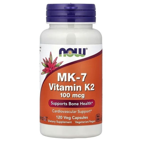 Вітамін K-2, 100 мкг, MK-7 Vitamin K-2, Now Foods, 120 вегетаріанських капсул,  Now Foods фото