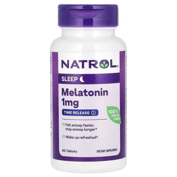 Мелатонин с замедленным высвобождением, 1 мг, Melatonin, Time Release, Natrol, 90 таблеток,  Natrol фото