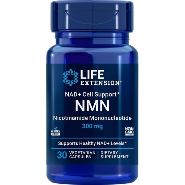 Нікотинамід мононуклеотид, 300 мг, NMN Nicotinamide Mononucleotide, NAD+ Cell Support, Life Extension, 30 вегетаріанських капсул,  Life Extension фото