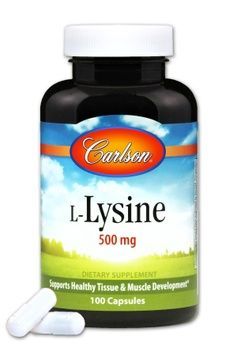 Лізин 500мг, L-Lysine, Carlson, 100 капсул,  Carlson фото