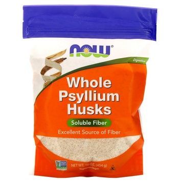 Цілісне лушпиння подорожника, Whole Psyllium Husk, Now Foods, 454 г,  Now Foods фото