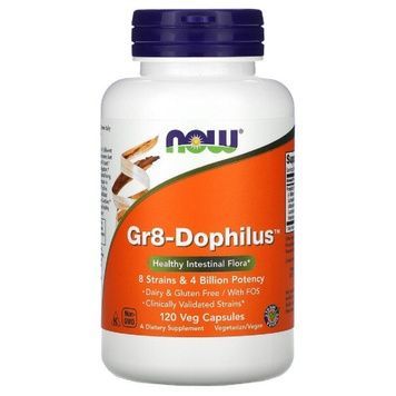 Пробиотики для Улучшения Желудочного Тракта, Gr8-Dophilus, Now Foods, 120 Вегетарианских капсул,  Now Foods фото