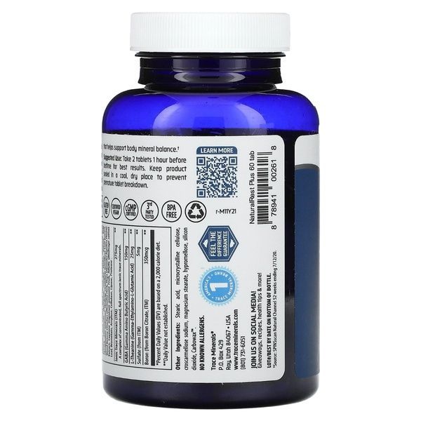 Спокойный сон и восстановление, NaturalRest Plus+, Trace, 60 таблеток,  Trace фото