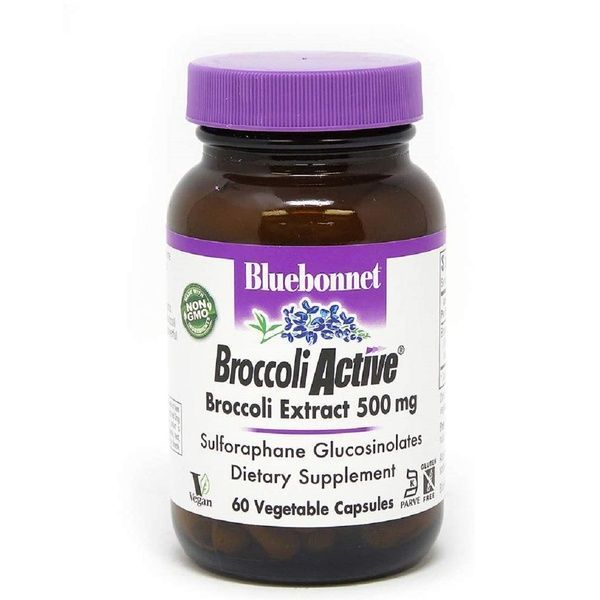 Экстракт Брокколи 500 мг, Broccoli Active, Bluebonnet Nutrition, 60 вегетарианских капсул,  Bluebonnet Nutrition фото