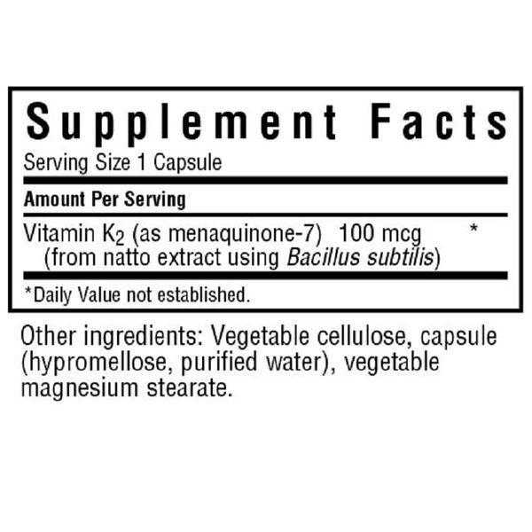 Витамин К2 100мкг, Bluebonnet Nutrition, 50 вегетарианских капсул,  Bluebonnet Nutrition фото