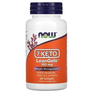 7-Кето, 100 мг, 7-Keto, LeanGels, Now Foods, 60 желатиновых капсул,  Now Foods фото