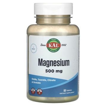 Магній, 500 мг, Magnesium, KAL, 60 таблеток,  KAL фото