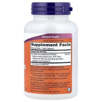Соевые Изофлавоны, 150 мг, Soy Isoflavones, Now Foods, 120 вегетарианских капсул,  Now Foods фото
