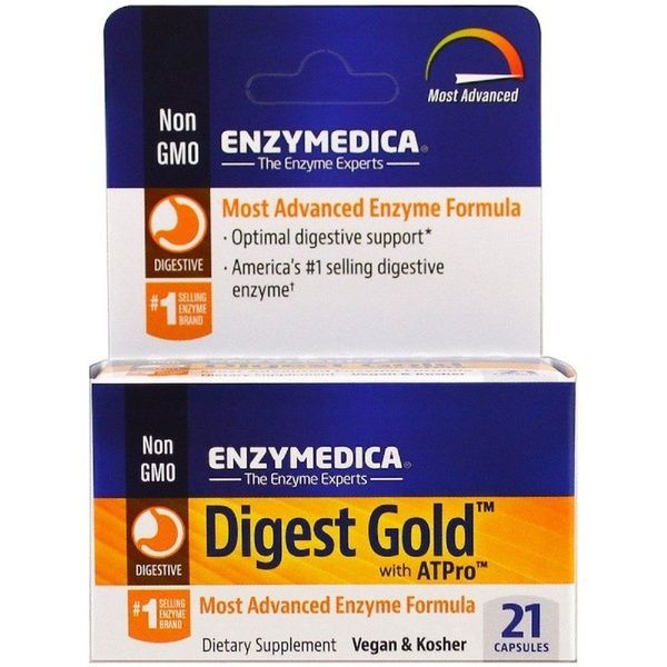 Пищеварительные ферменты, Digest Gold с ATPro, Enzymedica, 21 капсула,  Enzymedica фото