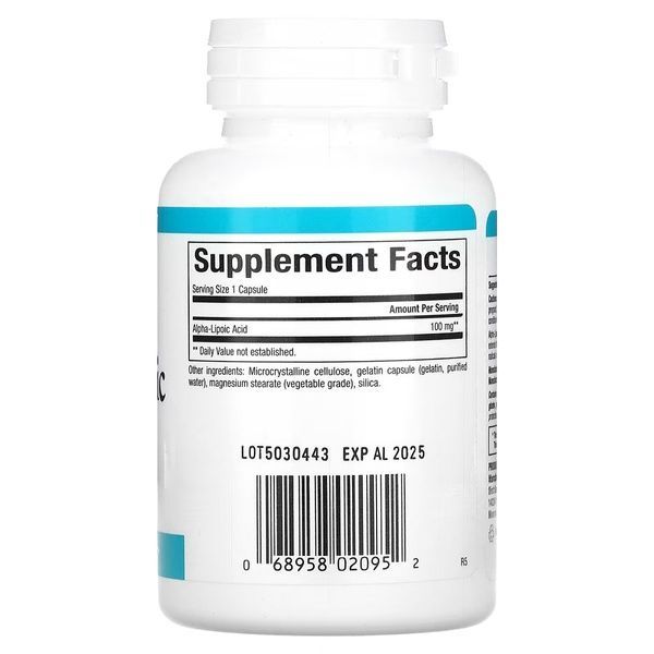 Альфа-ліпоєва кислота, 100 мг, Alpha-Lipoic Acid, Natural Factors, 60 капсул,  Natural Factors фото