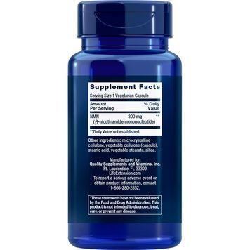 Никотинамид мононуклеотид, 300 мг, NMN Nicotinamide Mononucleotide, NAD+ Cell Support, Life Extension, 90 вегетарианских капсул,  Life Extension фото
