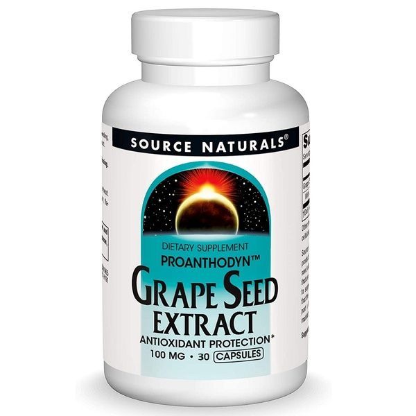 Экстракт виноградных косточек, 100 мг, Grape Seed Extract, Proanthodyn, Source Naturals, 30 капсул,  Source Naturals фото