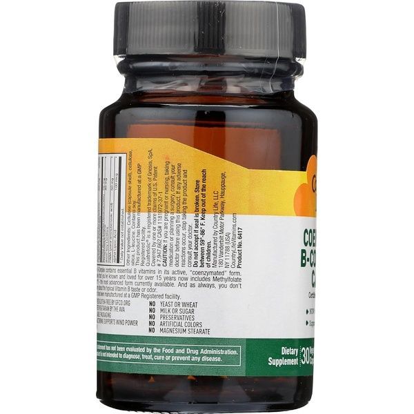 Коэнзим В-Комплекса, Coenzyme B-Complex, Country Life, 30 вегетарианских капсул,  Country Life фото