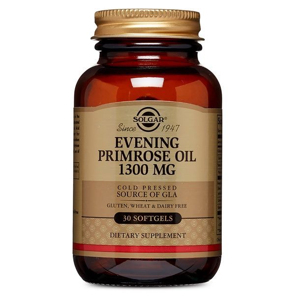 Масло Примулы Вечерней 1300 мг, Evening Primrose Oil, Solgar, 30 желатиновых капсул,  Solgar фото