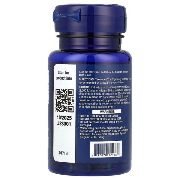Витамин D3, Life Extension, Vitamin D3, 175 мкг (7000 МЕ), 60 гелевых капсул,  Life Extension фото