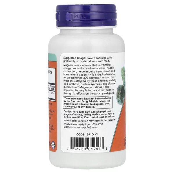 Магній цитрат, Magnesium Citrate, Now Foods, 60 вегетаріанських капсул,  Now Foods фото