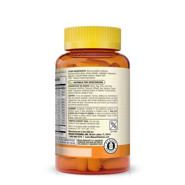Мультивітаміни для нирок, Renal Multivitamin, Mason Natural, 100 каплет,  Mason Natural фото