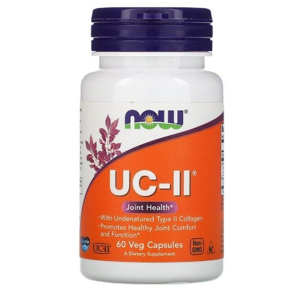 Коллаген натуральный тип II, UC-II, Now Foods, 60 вегетарианских капсул,  Now Foods фото