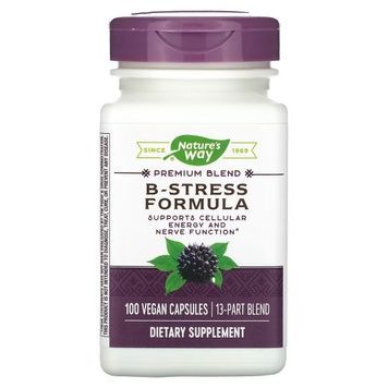 Стрес формула В-Комплекс, преміум-суміш, B-Stress Formula, Nature's Way, 100 вегетаріанських капсул,  Nature's Way фото