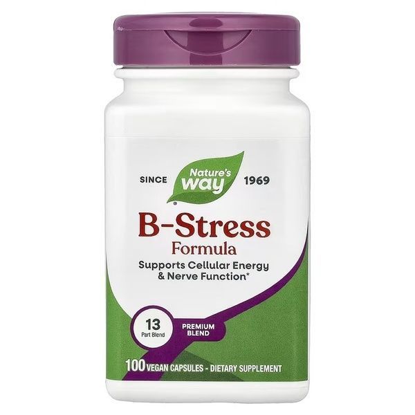 Стресс формула В-Комплекс, премиум-смесь, B-Stress Formula, Nature's Way, 100 вегетарианских капсул,  Nature's Way фото