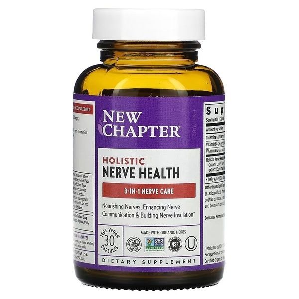 Здоровье нервной системы, Holistic Nerve Health, New Chapter, 30 капсул,  New Chapter фото