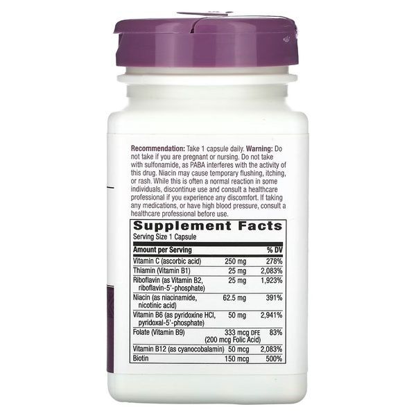 Стресс формула В-Комплекс, премиум-смесь, B-Stress Formula, Nature's Way, 100 вегетарианских капсул,  Nature's Way фото