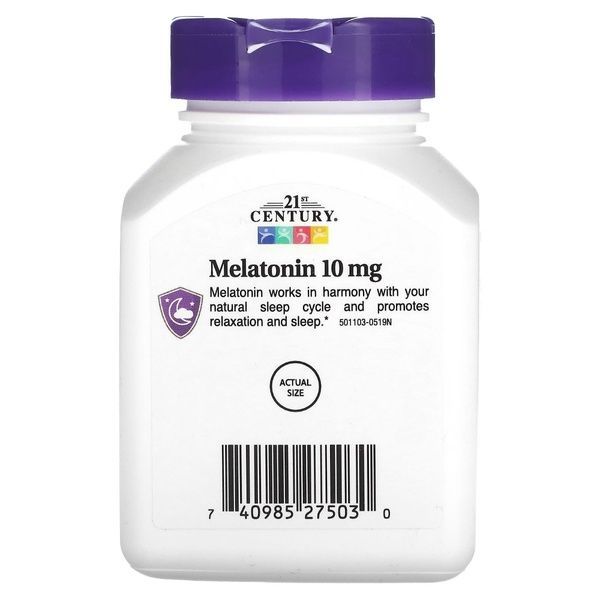Мелатонин, 10 мг, вишневый вкус, Melatonin, 21st Century, 120 таблеток,  21st Century фото