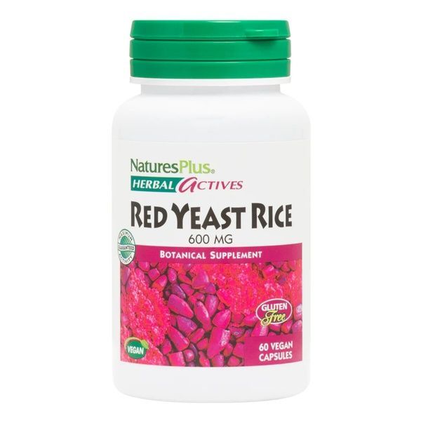 Красный Дрожжевой Рис 600мг, Herbal Actives, Natures Plus, 60 вегетарианских капсул,  Natures Plus фото