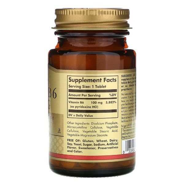 Витамин В6, 100 мг, Vitamin B6, Solgar, 100 таблеток,  Solgar фото