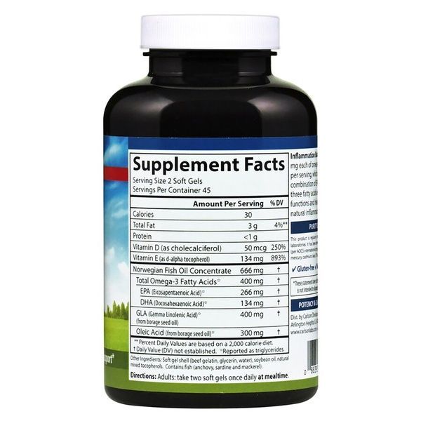 Протизапальний Комплекс, Inflammation Balance, Carlson, 90 желатинових капсул,  Carlson фото