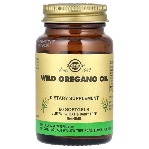 Масло Орегано с Натуральными Антиоксидантами, Wild Oregano Oil, Solgar, 60 желатиновых капсул,  Solgar фото