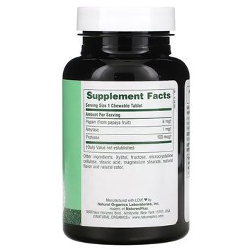 Ферменты Папайи, Chewable Papaya Enzyme Supplement, Natures Plus, 360 жевательных таблеток,  Natures Plus фото