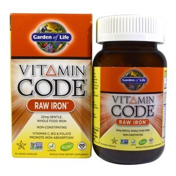 Сырое Железо с Витаминами и Пробиотиками, Vitamin Code, Garden of Life, 30 гелевых капсул,  Garden of Life фото