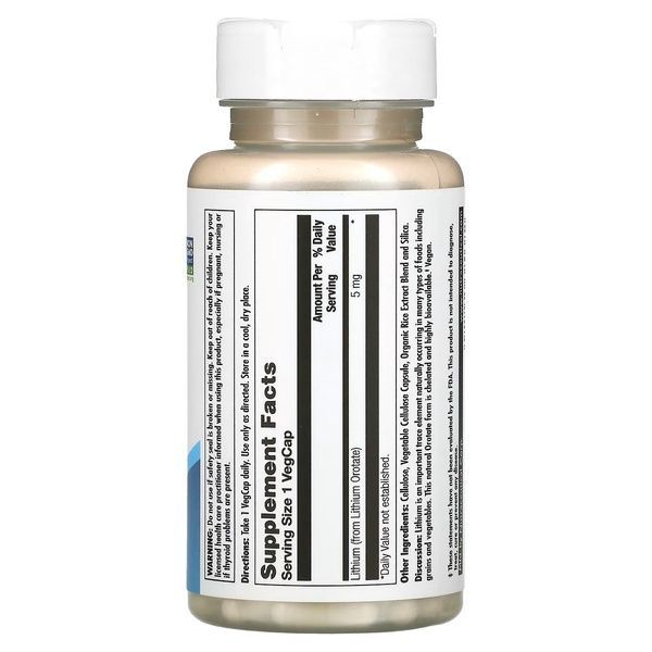 Литий оротат, 5 мг, Lithium Orotate, KAL, 60 вегетарианских капсул,  KAL фото